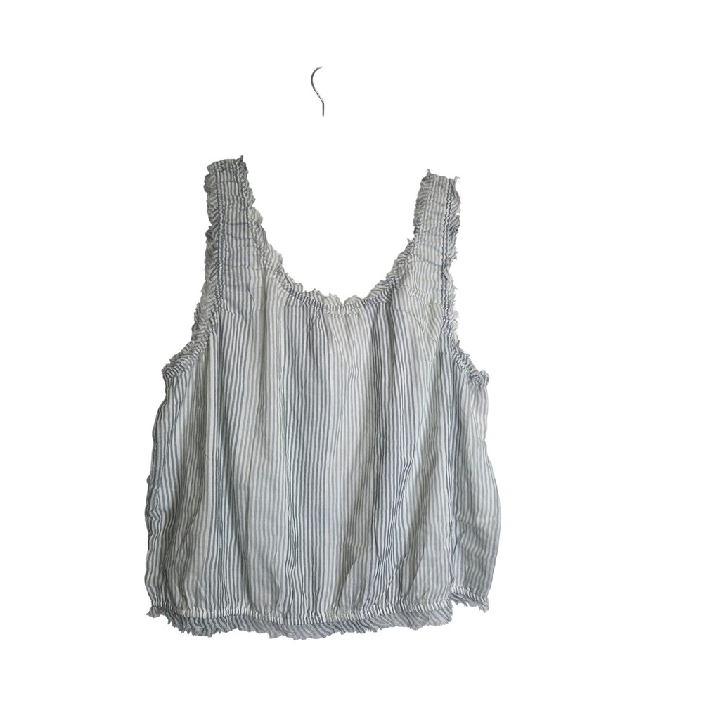 Lucky Brand Tank Top Blouse Green Stripe Womens Size Large
